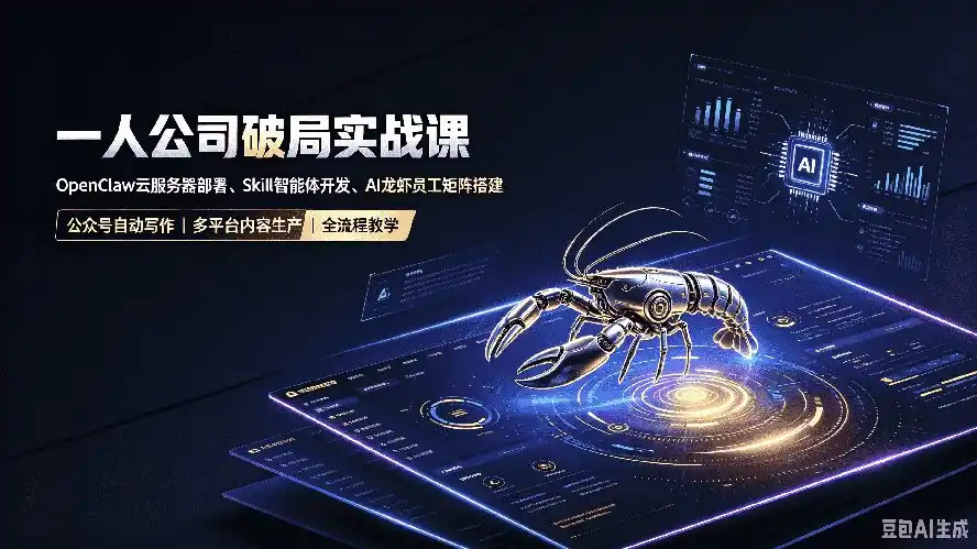 一人公司破局实战课｜OpenClaw云服务器部署、Skill智能体开发、AI龙虾员工矩阵搭建，公众号自动写作与多平台内容…-一起筹课网