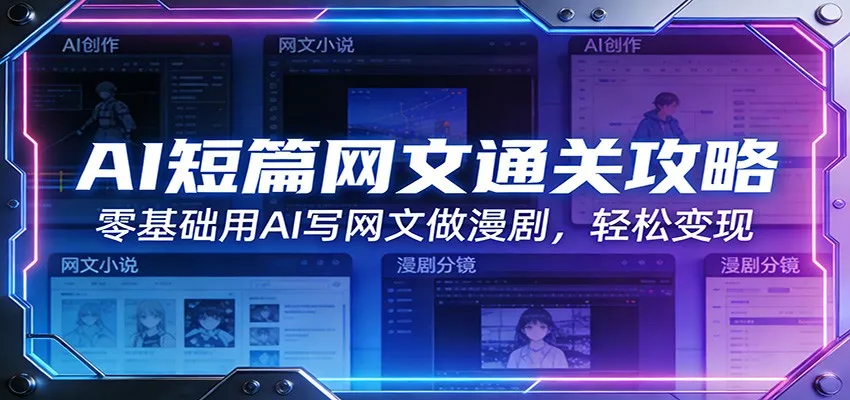 AI短篇网文通关攻略:零基础用AI写网文做漫剧,轻松变现-一起筹课网