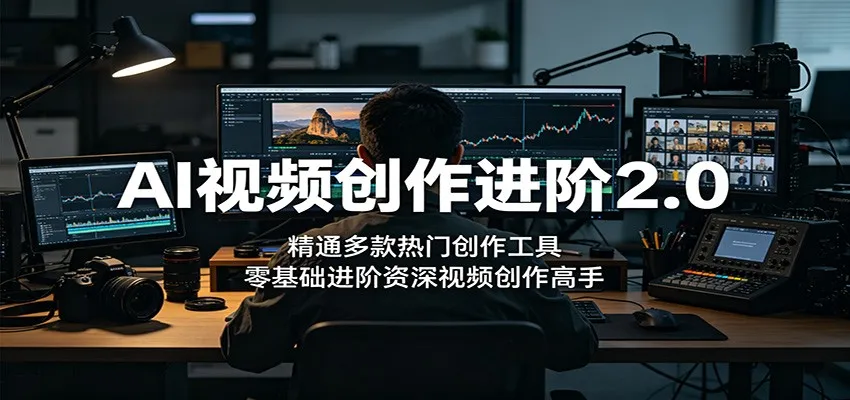 AI视频创作进阶2.0:精通多款热门创作工具,零基础进阶资深视频创作高手-一起筹课网