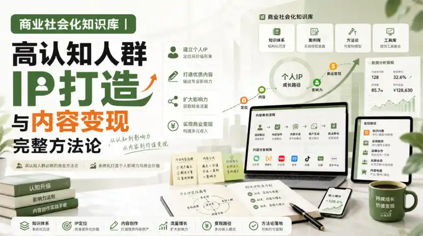 商业社会化知识库｜高认知人群IP打造与内容变现完整方法论【文档】-一起筹课网