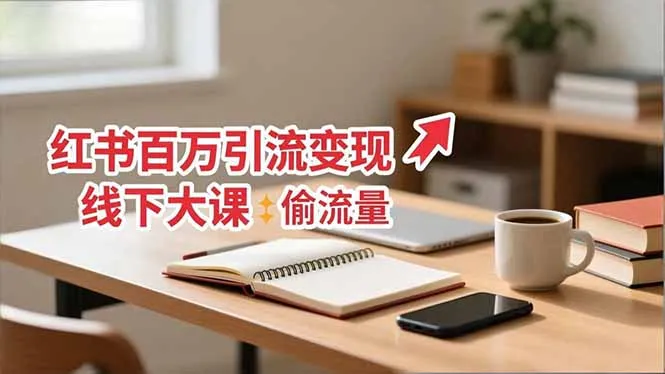 小红书百万引流变现-11月线下大课：分享从0到百万引流路径，手把手教偷流量、拿结果-一起筹课网