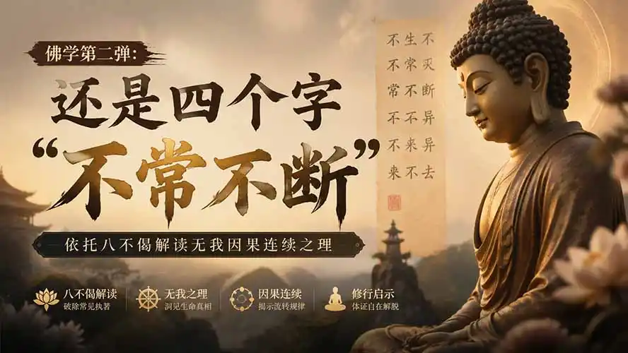 付费文章：佛学第二弹：还是四个字“不常不断”依托八不偈解读无我因果连续之理-一起筹课网