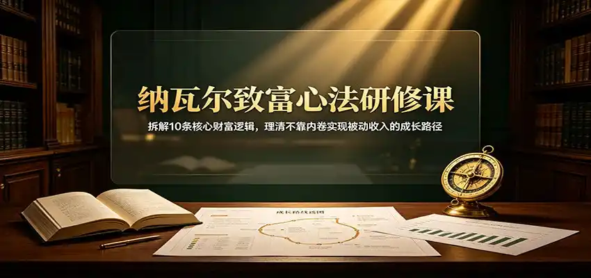 纳瓦尔致富心法研修课：拆解10条核心财富逻辑，理清不靠内卷实现被动收入的成长路径-一起筹课网