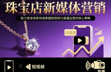珠宝店新媒体营销，助力珠宝商家快速掌握短视频与直播运营的核心策略-一起筹课网