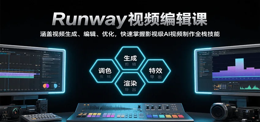 Runway视频编辑课，涵盖视频生成、编辑、优化，快速掌握影视级AI视频制作全栈技能-一起筹课网
