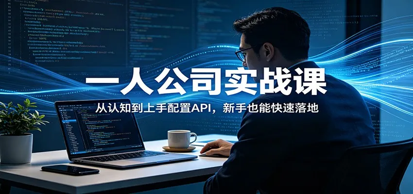 一人公司实战课：从认知到上手配置API，新手也能快速落地-一起筹课网