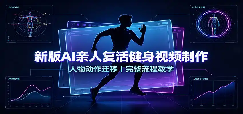新版AI亲人复活健身视频制作，人物动作迁移，完整流程教学-一起筹课网