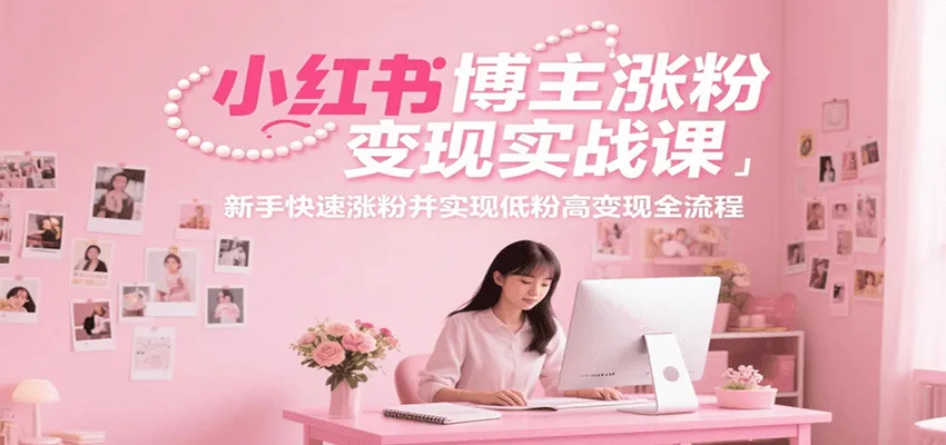 小红书博主涨粉变现实战课，新手快速涨粉并实现低粉高变现全流程-一起筹课网
