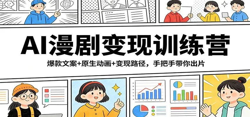 AI漫剧变现训练营:爆款文案+原生动画+变现路径,手把手带你出片-一起筹课网