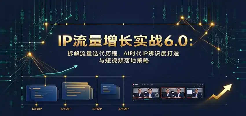 IP流量增长实战6.0：拆解流量迭代历程，AI时代IP辨识度打造与短视频落地策略-一起筹课网