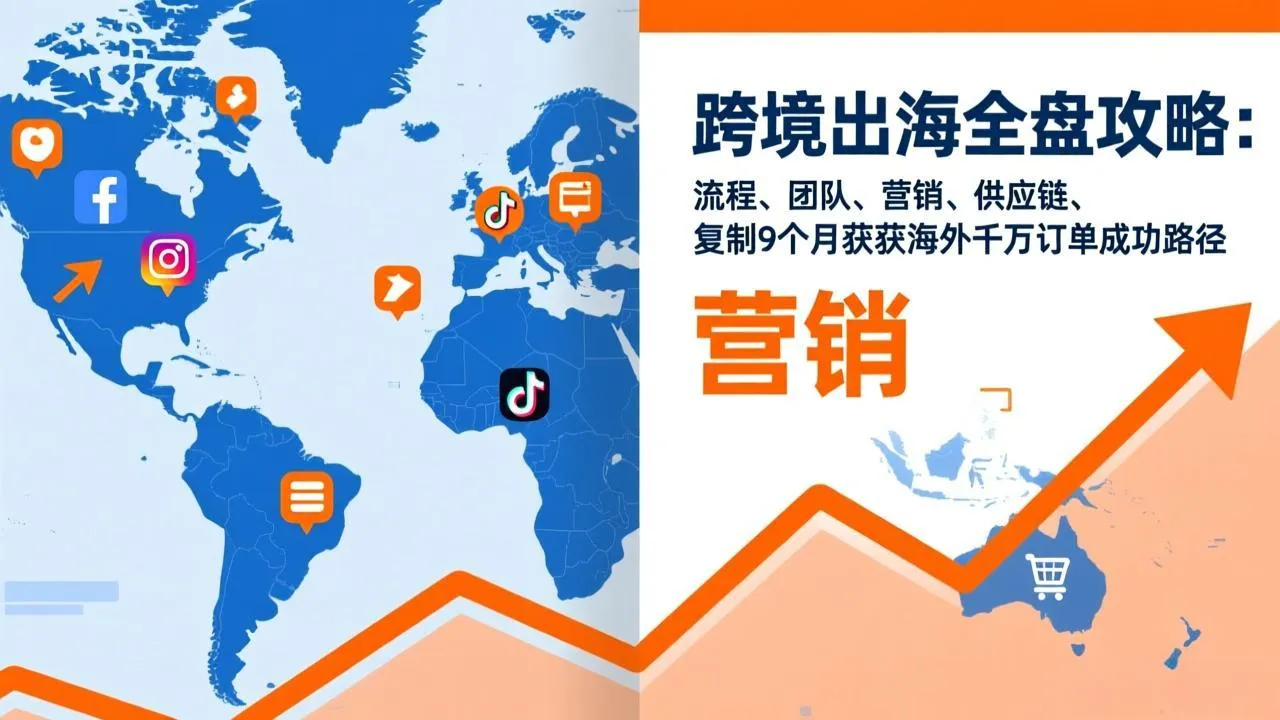 跨境出海全盘攻略：流程，团队，营销，供应链，复制9个月斩获海外千万订单成功路径-一起筹课网