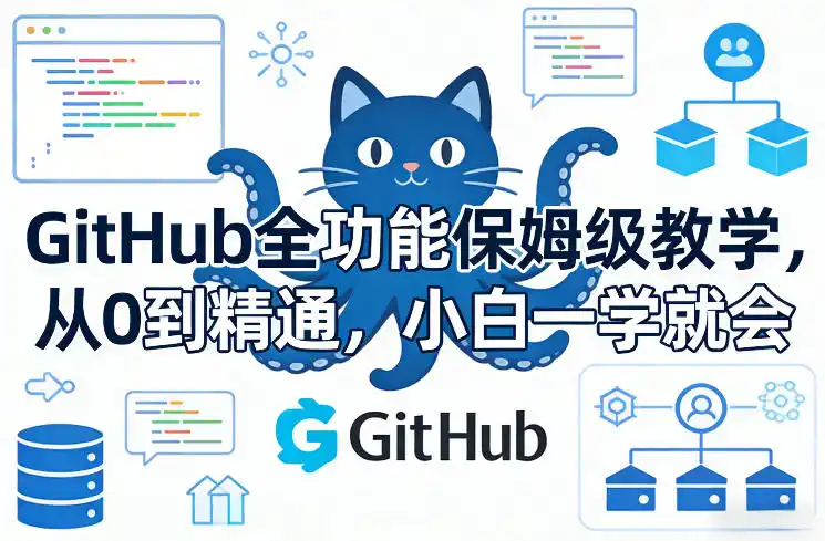 GitHub全功能保姆级教学，从0到精通，小白一学就会-一起筹课网