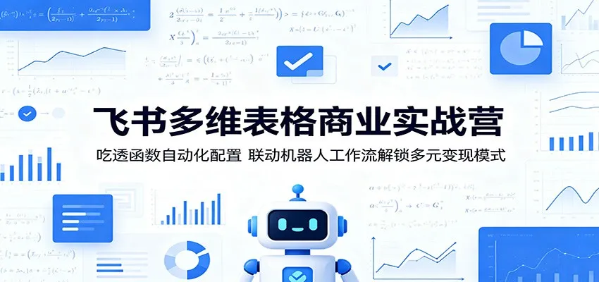 飞书多维表格商业实战营:吃透函数自动化配置,联动机器人工作流解锁多元变现模式-一起筹课网