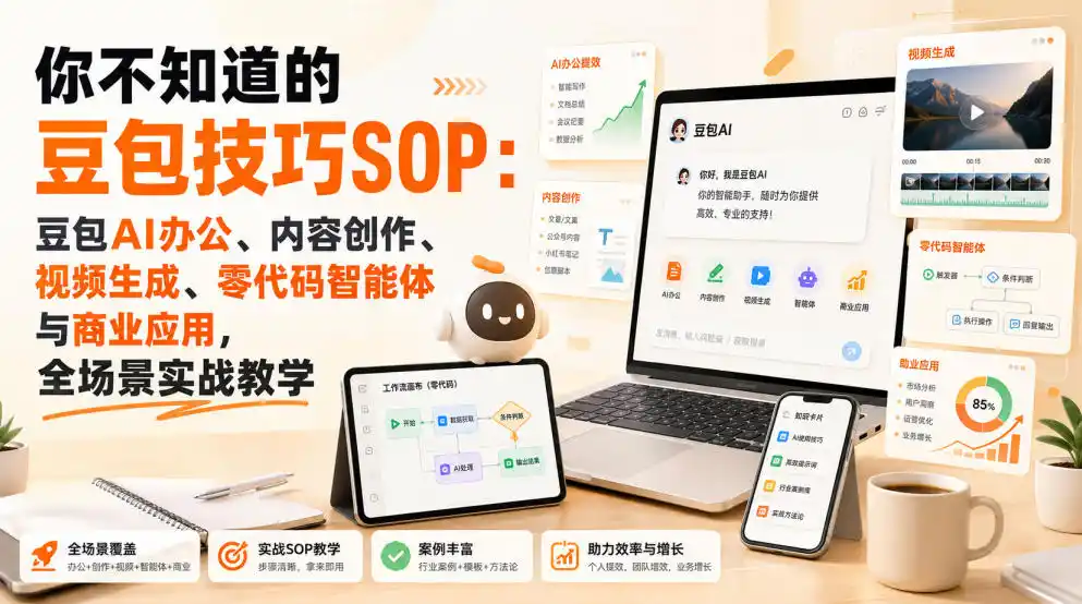 你不知道的豆包技巧SOP：豆包AI办公、内容创作、视频生成、零代码智能体与商业应用，全场景实战教学-一起筹课网