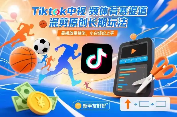 Tiktok中视频体育赛道混剪原创长期玩法,靠播放量賺米,小白轻松上手-一起筹课网