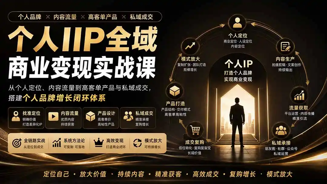 个人IP全域商业变现实战课 (无水印-一起筹课网