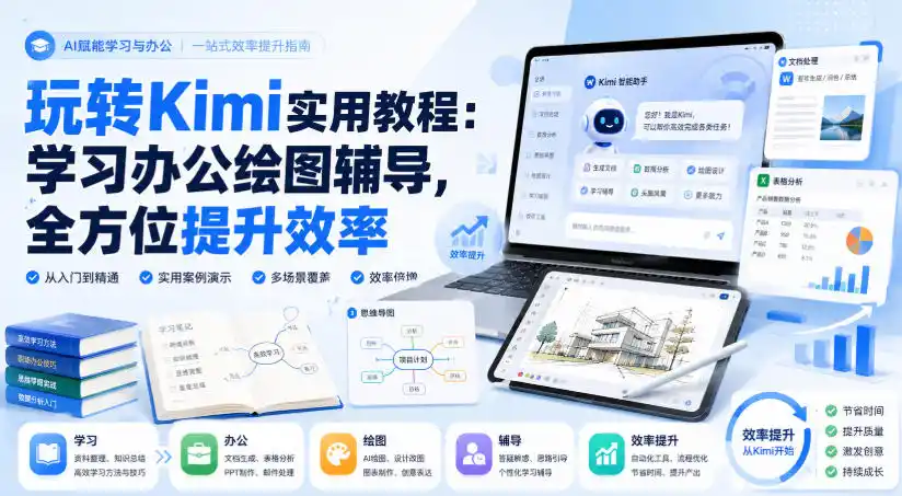 玩转Kimi实用教程：学习办公绘图辅导，全方位提升效率-一起筹课网