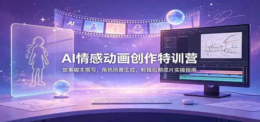 AI情感动画创作特训营：故事脚本撰写，角色场景生成，剪辑后期成片实操指南-一起筹课网