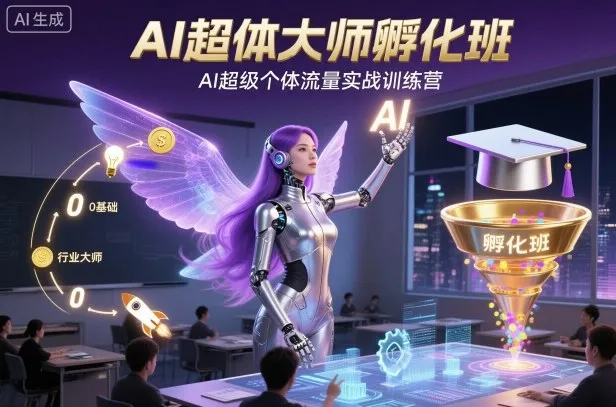 AI超体大师孵化班,AI超级个体流量实战训练营-一起筹课网