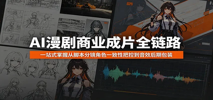AI漫剧商业成片全链路：一站式掌握从脚本分镜角色一致性把控到音效后期包装-一起筹课网