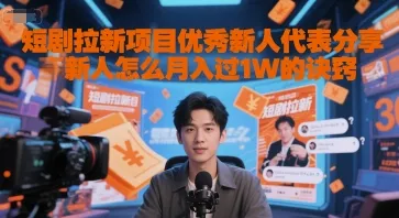 短剧拉新项目优秀新人代表分享新人怎么月入过1W的诀窍-一起筹课网