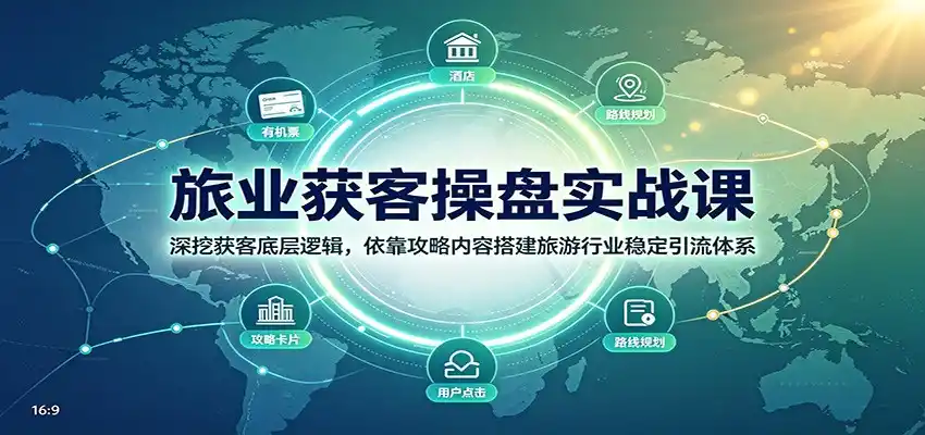 旅业获客操盘实战课：深挖获客底层逻辑，依靠攻略内容搭建旅游行业稳定引流体系-一起筹课网