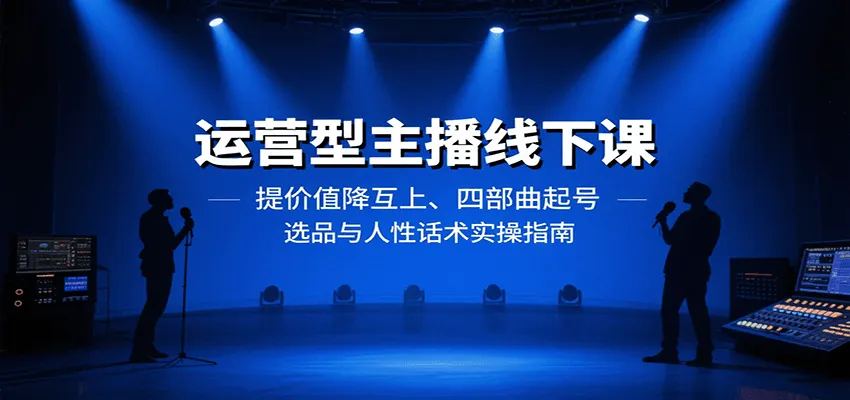 运营型主播线下课：提价值降互上、四部曲起号、选品与人性话术实操指南-一起筹课网