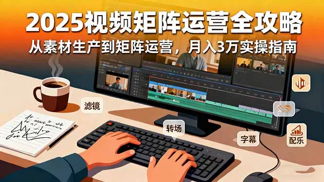 2025短视频矩阵运营全攻略:从素材生产到矩阵运营,月入3万实操指南-一起筹课网