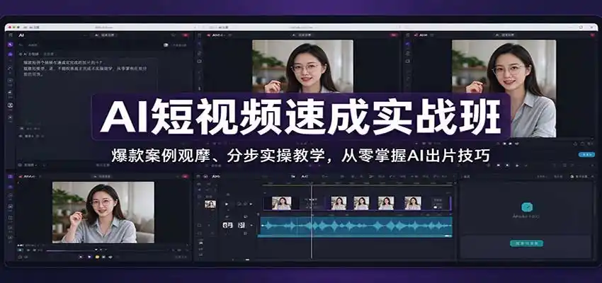 AI短视频速成实战班：爆款案例观摩、分步实操教学，从零掌握AI出片技巧-一起筹课网