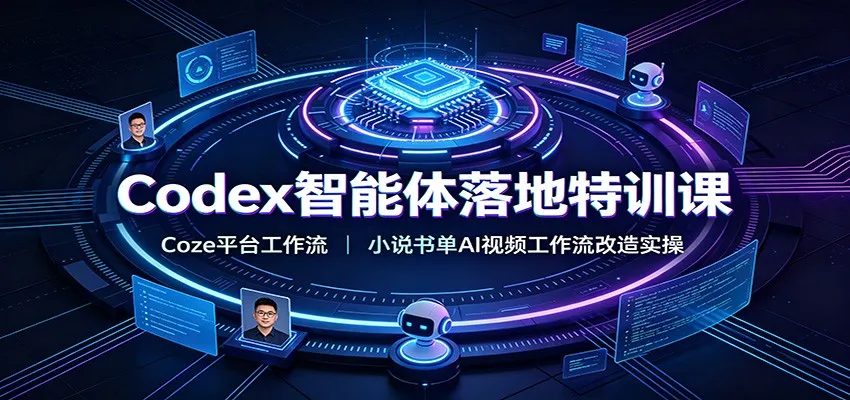 Codex智能体落地特训课：Coze平台工作流，小说书单AI视频工作流改造实操-一起筹课网