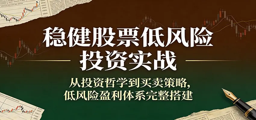稳健股票低风险投资实战:从投资哲学到买卖策略,低风险盈利体系完整搭建-一起筹课网