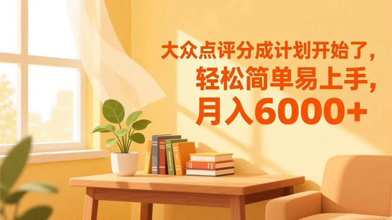 大众点评分成计划开始了,轻松简单易上手,月入6000+-一起筹课网
