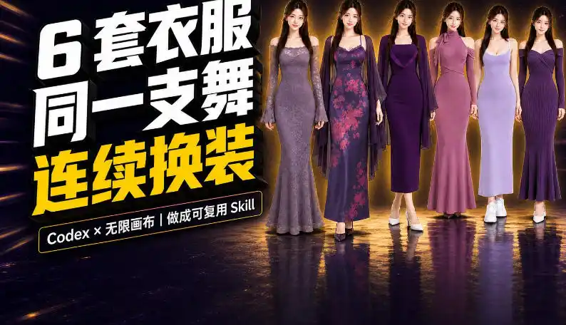 同一支舞,6套衣服按顺序切换:我把服装换装视频做成了一个Skill-一起筹课网