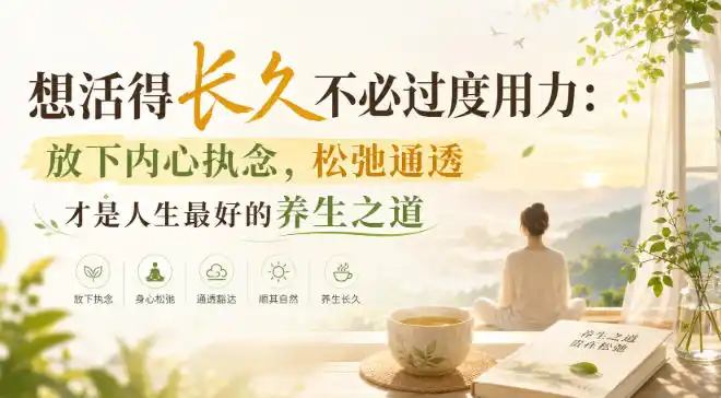 付费文章：想活得长久不必过度用力：放下内心执念，松弛通透才是人生最好的养生之道-一起筹课网