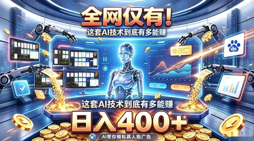 全网仅有！这套AI技术到底有多能賺，日入400+，无需人工干预，实现真正被动变现【揭秘】-一起筹课网