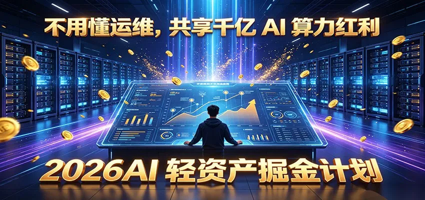 不用懂运维,共享千亿 AI 算力红利,2026AI 轻资产掘金计划-一起筹课网