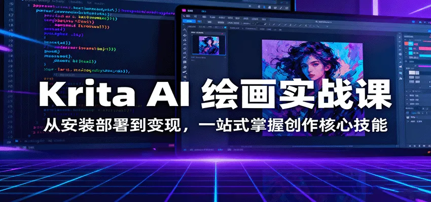 Krita AI 绘画实战课:从安装部署到变现,一站式掌握创作核心技能-一起筹课网