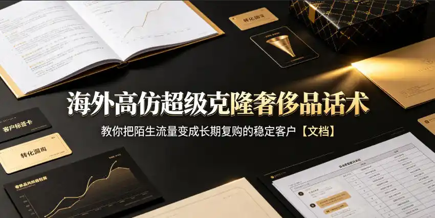 海外高仿超级克隆奢侈品话术，教你把陌生流量变成长期复购的稳定客户【文档】-一起筹课网