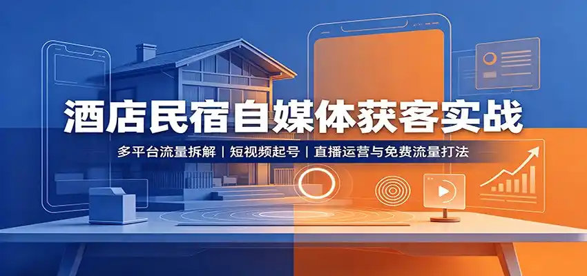 酒店民宿自媒体获客实战-一起筹课网