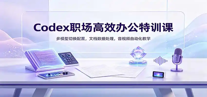 Codex职场高效办公特训课:多模型切换配置,文档数据处理,音视频自动化教学-一起筹课网