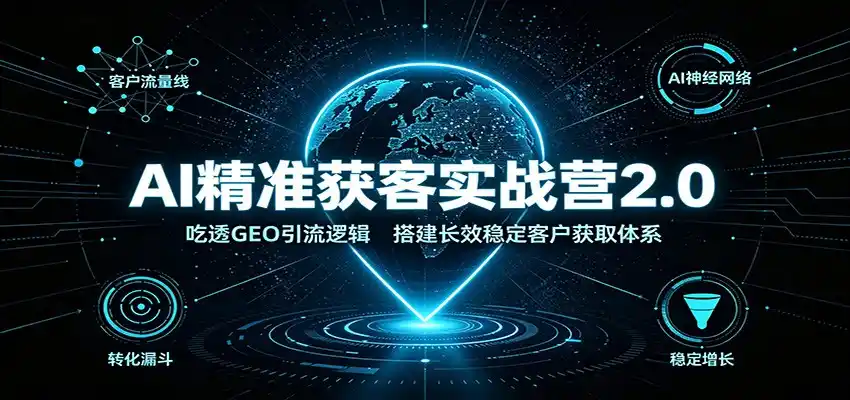 AI精准获客实战营2.0：吃透GEO引流逻辑，搭建长效稳定客户获取体系-一起筹课网