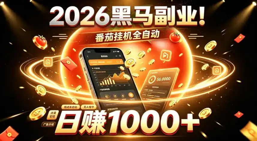 2026黑马副业！番茄挂G全自动日入1000+，操作最简单、门槛最低的线上轻资产项目【揭秘】-一起筹课网