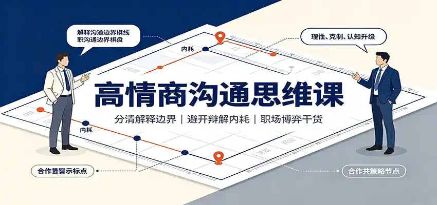 高情商沟通思维课：分清解释边界，避开辩解内耗，职场博弈干货-一起筹课网