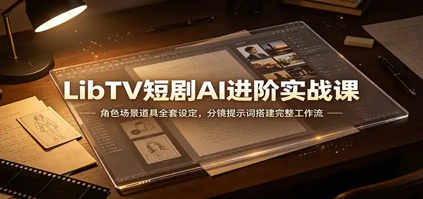 LibTV短剧AI进阶实战课：角色场景道具全套设定，分镜提示词搭建完整工作流-一起筹课网