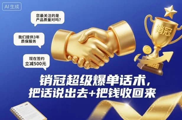 销冠超级爆单话术,把话说出去+把钱收回来-一起筹课网