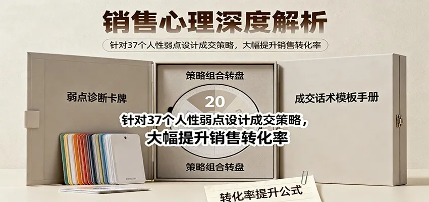 销售心理深度解析:针对37个人性弱点设计成交策略,大幅提升销售转化率!-一起筹课网