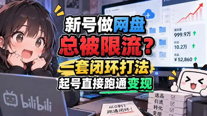 网盘拉新SOP：小白前期宝典，每一步都有明确动作，几千测试出来的打法，全程不限流-一起筹课网