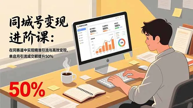 同城号变现进阶课：在同城赛道中实现精准引流与高效变现，单店月引流成交额提升50%-一起筹课网