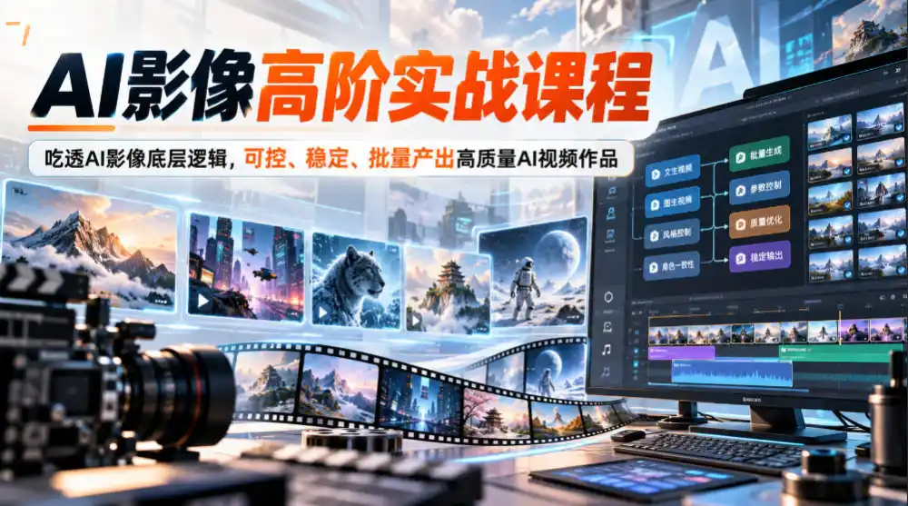 AI影像高阶实战课程，吃透AI影像底层逻辑，可控、稳定、批量产出高质量AI视频作品-一起筹课网