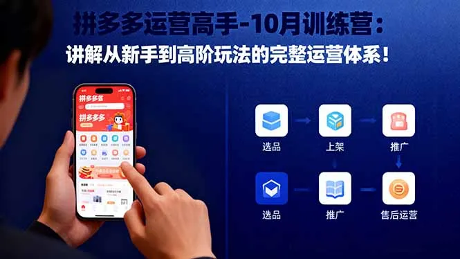 拼多多运营高手-10月训练营:讲解从新手到高阶玩法的完整运营体系!-一起筹课网
